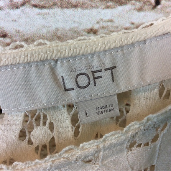 Loft Cream Lace Top Large - Picture 4 of 5